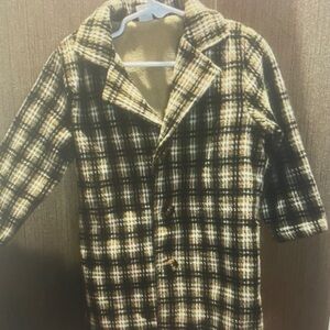 Plaid Kids Coat - Black and Brown